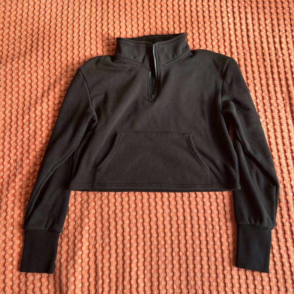 Senita Athletics Hailey Cropped Half Zip - Black